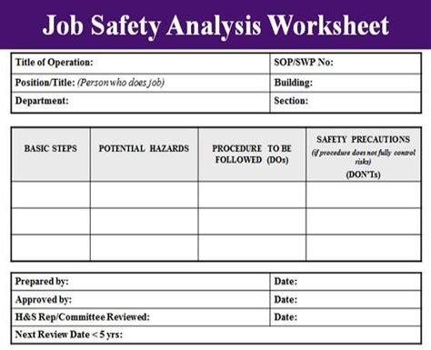 Jsa Job Safety Analysis K Lh Com