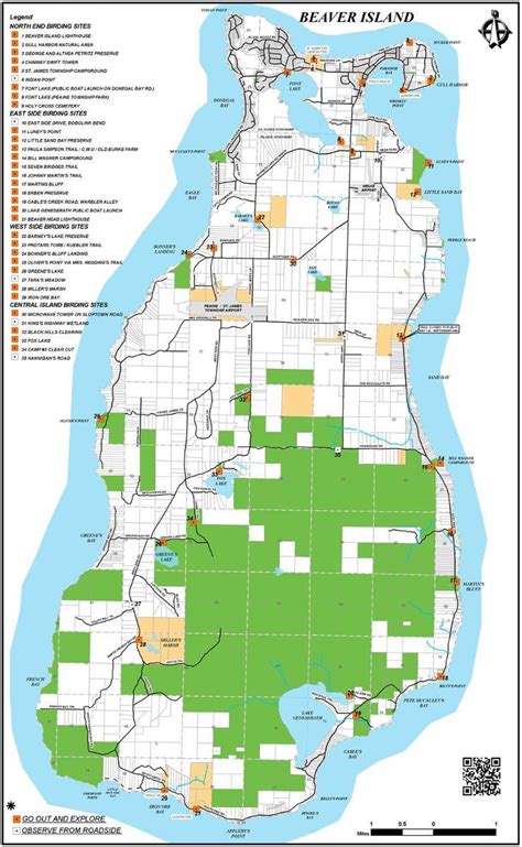 Beaver Island Michigan Map Map Vector