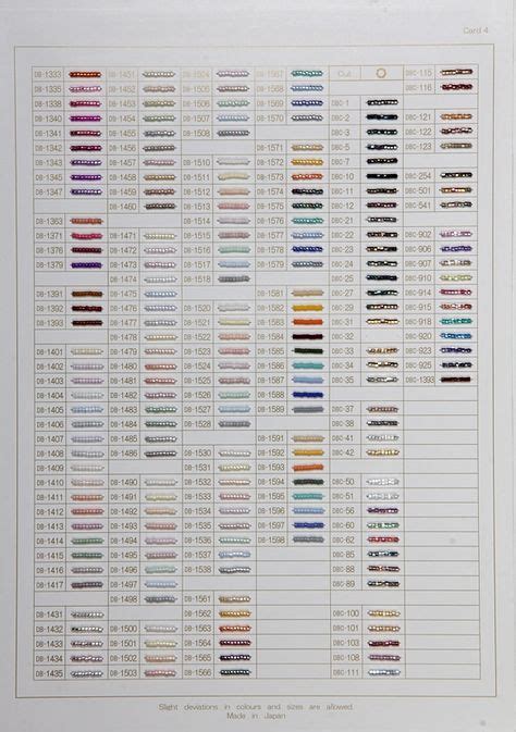 Miyuki Delica Bead Chart 4 Delica Beads Delica Beads