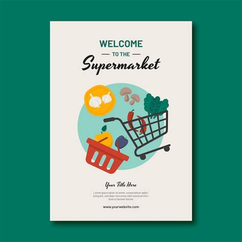 Free Vector Flat Design Supermarket Poster Template