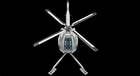 Futuristic Helicopter Hologram Obj