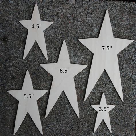 Wooden Star Shapes 75 Wood Star Cutout Etsy