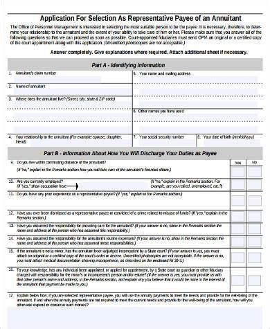 Representative payee form – Ericvisser