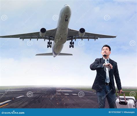 Business Man Traveling In Airport Stock Image Image Of Transport