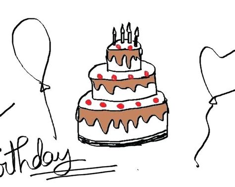 Collection of birthday cake drawing (41). Simple Birthday Cake Drawing | Free download on ClipArtMag