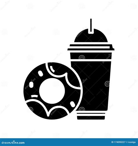 Donats Black Icon, Concept Illustration, Vector Flat Symbol, Glyph Sign