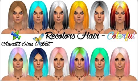 Annetts Sims 4 Welt Recolors Hair Colorful