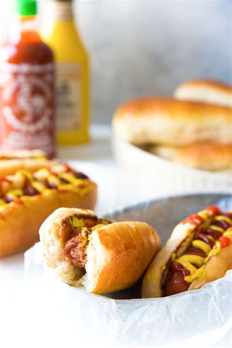 Easy Homemade Hot Dog Buns A Half Eaten Hot Dog To Show How Soft And