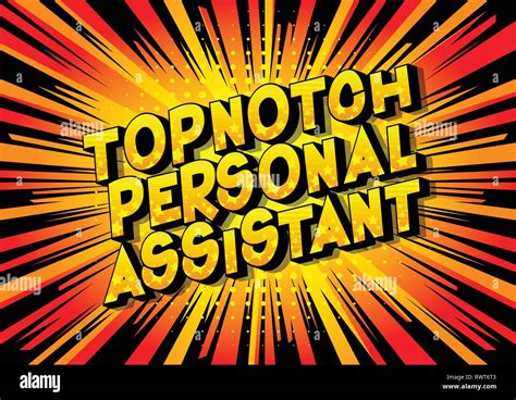 Topnotch Personal Assistant Vector Illustrated Comic Book Style Phrase On Abstract Background
