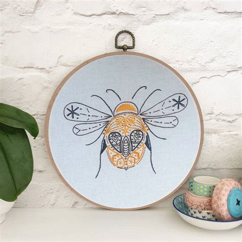 Whimsical Bumblebee Embroidery Kit By Paraffle Embroidery | notonthehighstreet.com