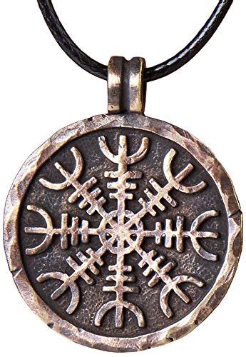 Helm Of Awe Necklace Handcrafted Viking Protection Symbol Aegishjalmur
