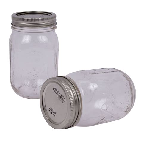 Wholesale Glass Pint Mason Jar With Silver Lid 16oz Clearwsilver Lid