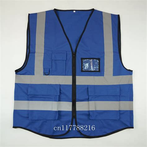 Very nice condiition with some signs of wear and some minor stains. Blue Safety Vest Hi Vis Reflective Vest Size S M L XL XXL ...