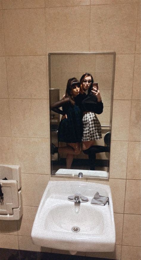 2 Goth Girls In A Bathroom Goth Girls Mirror Selfie Girl