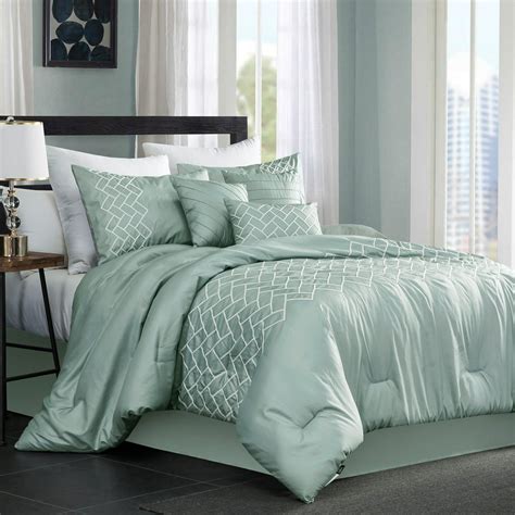 Hgmart Bedding Comforter Set Bed In A Bag 7 Piece Luxury Embroidery Microfiber Bedding Sets