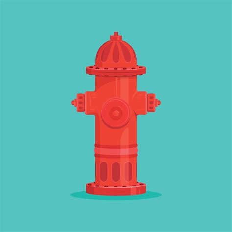 Red Fire Hydrant Vector Cartoon Flat Illustration 22559146 Vector Art