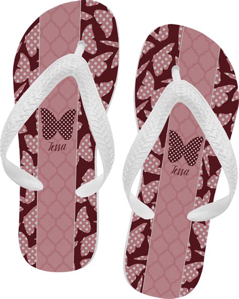 Here's here's the the flip. Polka Dot Butterfly Flip Flops - Large (Personalized ...
