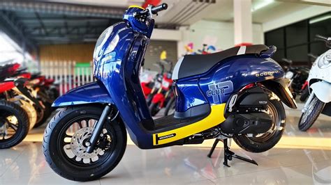 All New 2021 Honda Scoopy Club 12 Blue Yellow Youtube