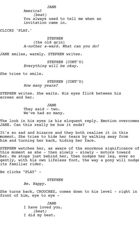 The Screenplay For An Upcoming Film