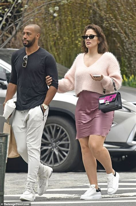 ashley graham is pretty in pink as she enjoys romantic stroll with husband justin ervin in nyc