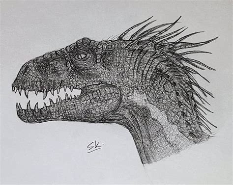 How To Draw Indominus Rex Head Step By Step Beclila