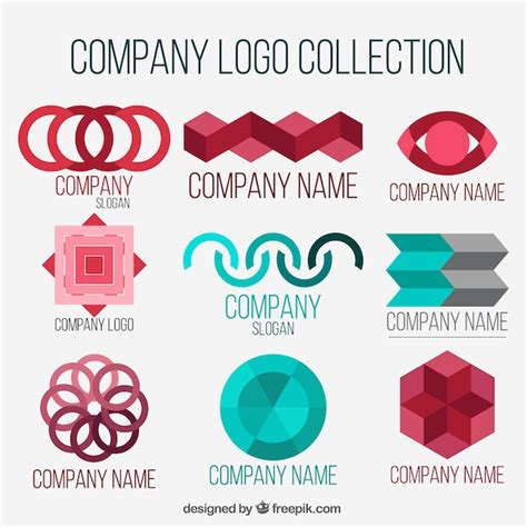 Logos De Empresa Fantásticos Con Formas Geométricas Vector Gratis