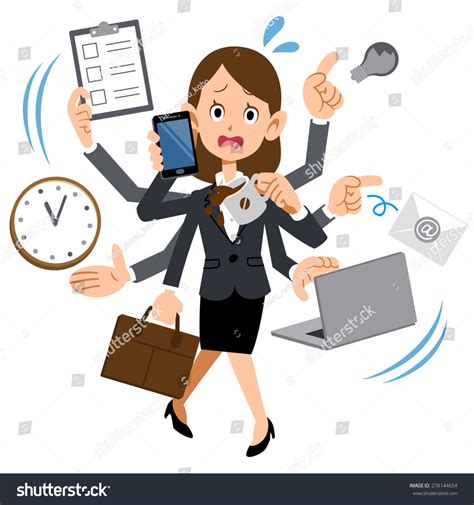 4323 Busy Lady Cartoon Bilder Stockfotos Und Vektorgrafiken