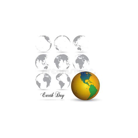 Earth Day Background With The Words And World Globes Vector