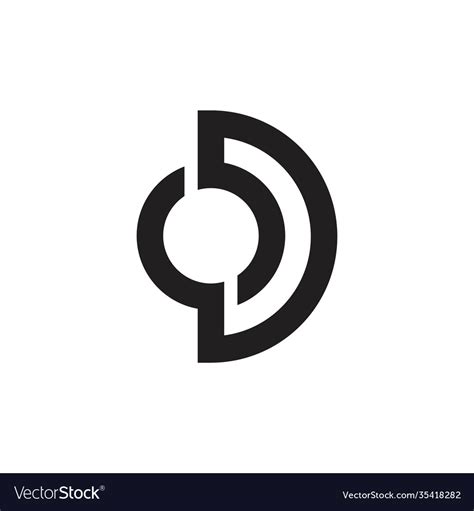 Letters Od Simple Geometric Line Logo Royalty Free Vector