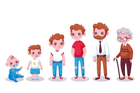 Free Vector A Person In Different Ages