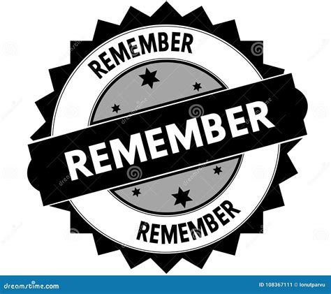 Black Round Stamp With Remember Text Stock Illustration Illustration