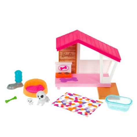 Barbie Mini Playset With 2 Pet Puppies Doghouse And Pet Accessories 1