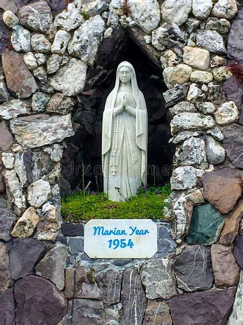 Marian Statue Of Mother Mary Grotto Stock Photo Image Of Beauty Face