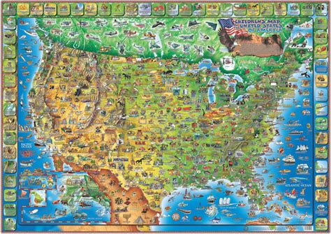 Cover Of Illustrated Map Of The Usa By Dino Maps