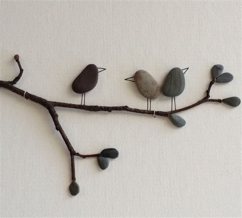 8 By 10 Birds On A Branch Pebble Art By Sharon Nowlan