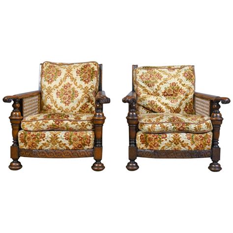 Antique armchairs, either upholstered or otherwise, occasionally available as sets for formal use. Pair of Antique, Conservatory Chairs, Oak, English ...