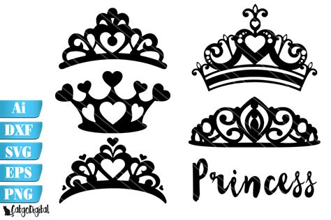 Princess Crowns Silhouette Crowns Graphic By Catgodigital · Creative