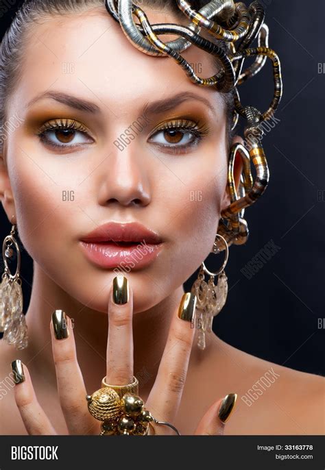 Golden Makeup Jewelry Image And Photo Free Trial Bigstock