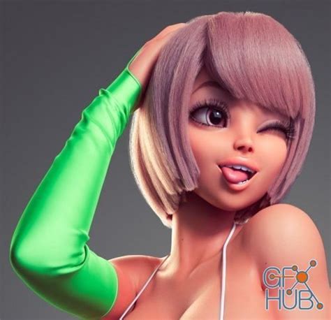 3d Model Low Poly Anime Girl Cute Cindy Winked Gfx Hub