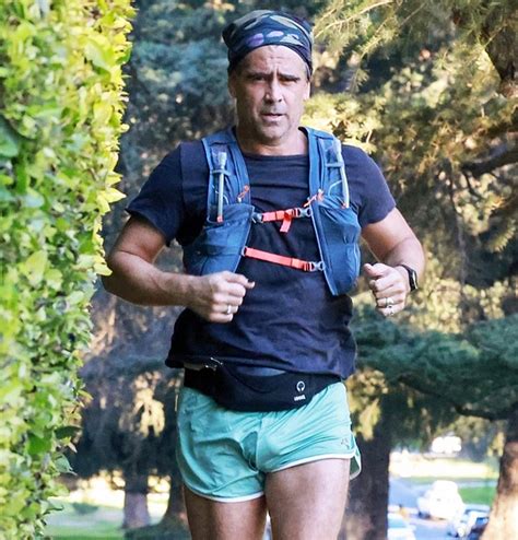 Colin Farrell Great Bulge In Short Shorts During Jogging Gay Male