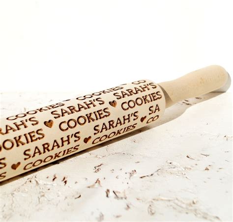 Personalized Embossing Rolling Pin Custom Wooden Rolling Pin