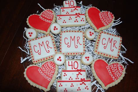 We made them ruby slippers and had had a cake with their wedding picture on we had some confetti printed with their pictures on bunch of. DSC_0146.JPG (1600×1071) | Anniversary cookies, 40th ...
