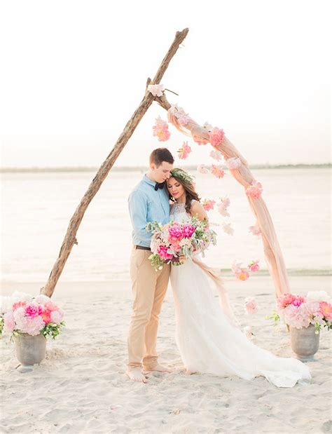 Intimate Bohemian Beach Elopement Green Wedding Shoes