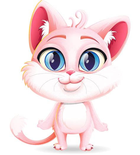 Pink Cat Cartoon Vector Character Graphicmama