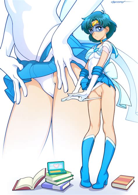 Rule 34 1girls Ami Mizuno Back Bow Bishoujo Senshi Sailor Moon Blue