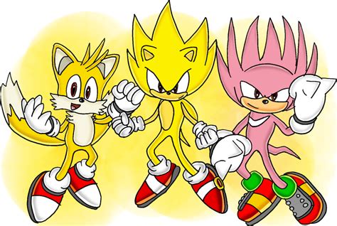 Team Super Sonic Sonic Sonic And Knuckles Sonic And Shadow