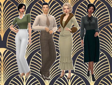 Mmcc And Lookbooks Decades Lookbook The 1930s Sims 4 Dresses Sims