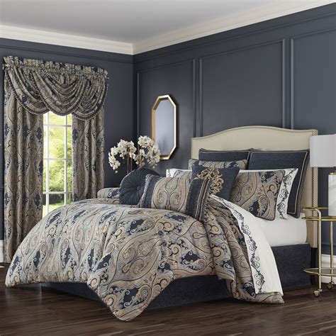 Luciana Indigo Cal King 4 Piece Comforter Set In Blue By Jqueen New York