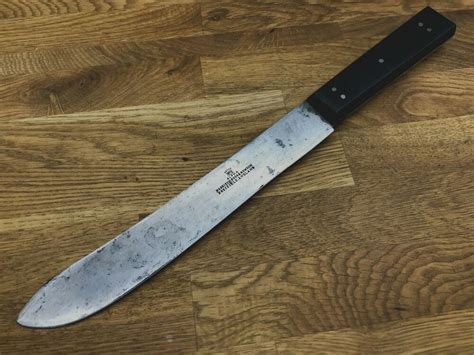 Antique Ebony 👑 Sheffield Harrison Howson Butcher Knife Forged Carbon