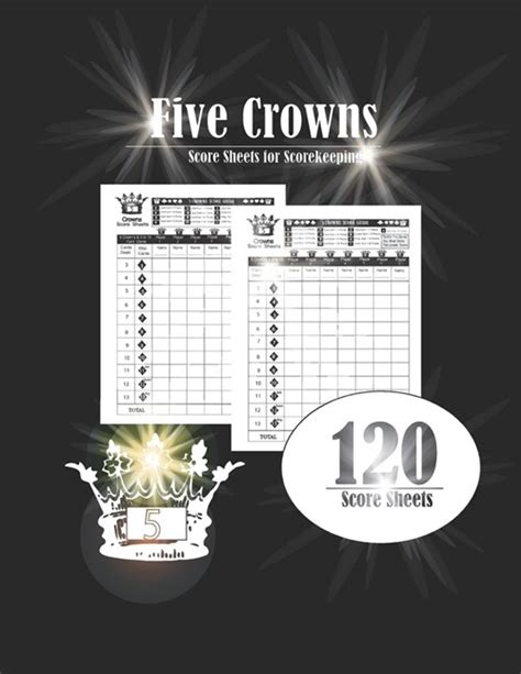 알라딘 5 Crowns Score Sheet Book Five Crowns Card Game Record Keeper